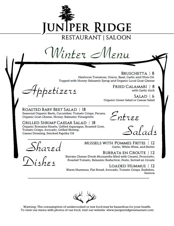Juniper Ridge Restaurant and Saloon Menu image 4